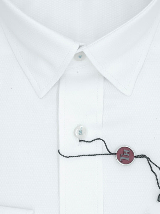 Camisa City Casual Regular Fit Blanca Textura