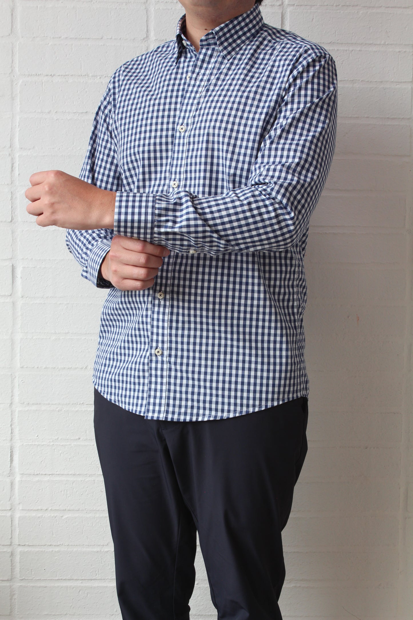 Camisa City Casual Regular Fit Azul Cuadros