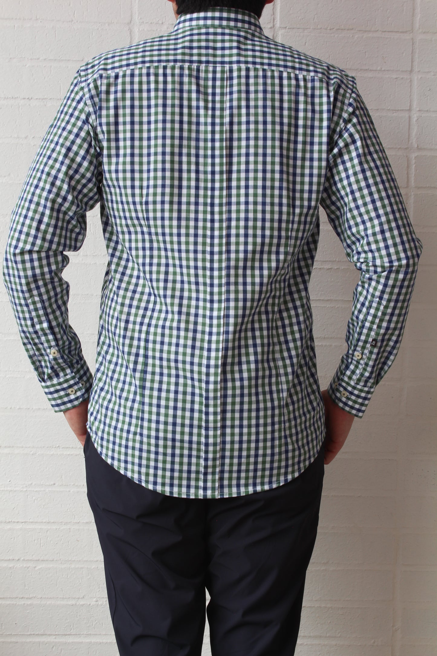 Camisa City Casual Slim Fit Verde Azul Cuadros