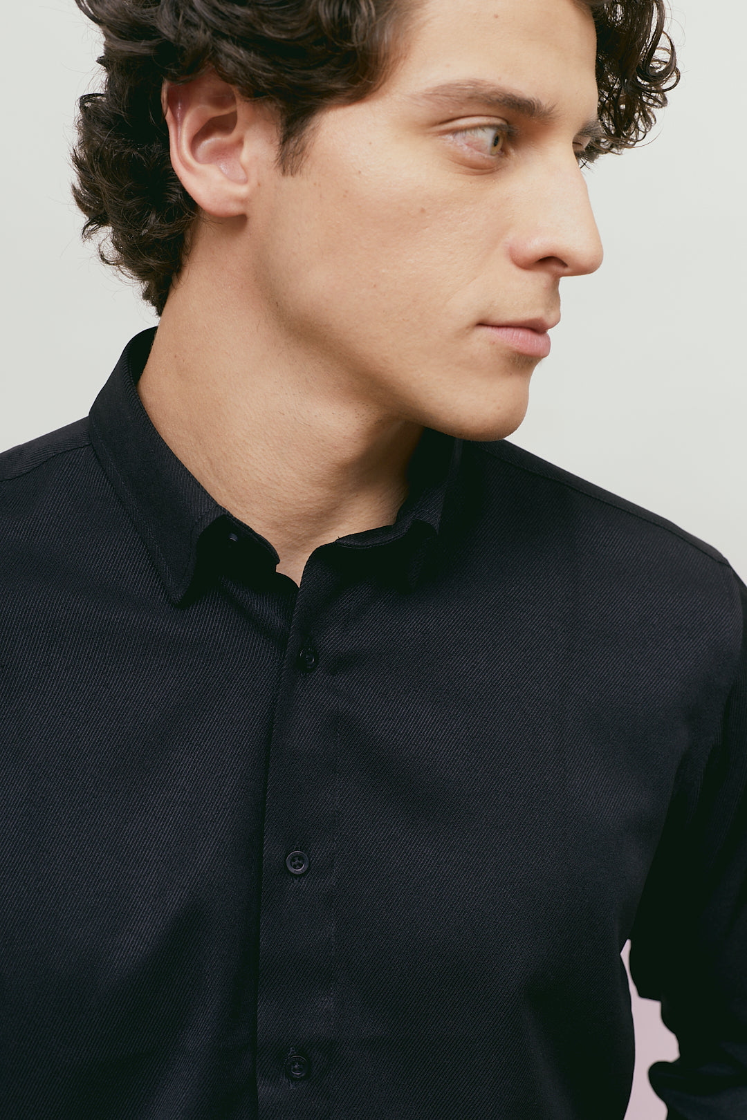 Camisa Trend Slim Fit Negra Tejido Plano