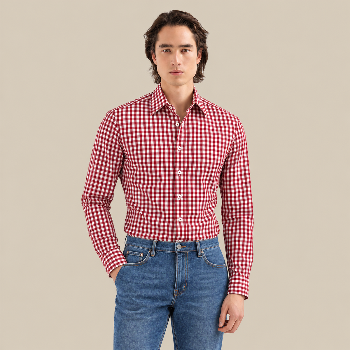 Camisa Thomas England Business — Cuadros Terracota