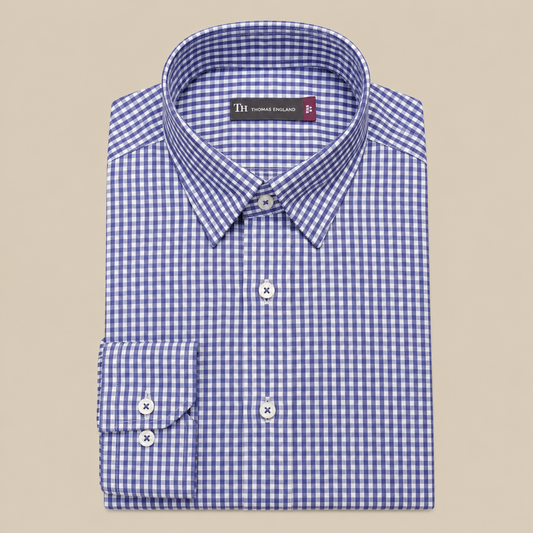 Camisa Thomas England Casual — Cuadros Azul Rey
