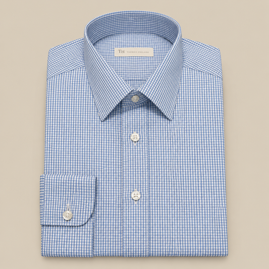 Camisa Thomas England Business — Cuadros Azul Pastrana (201)