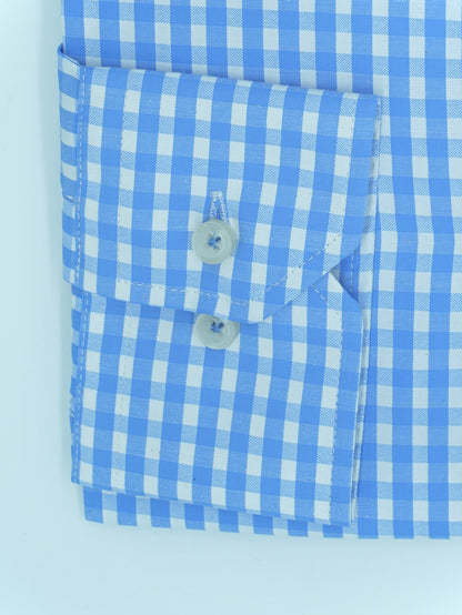 City Casual Regular Fit Blue Wide Line Shirt