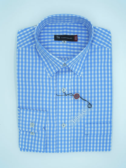 City Casual Regular Fit Blue Wide Line Shirt