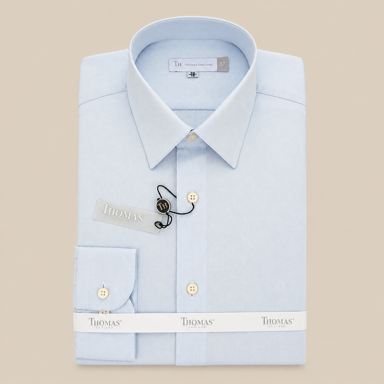 Camisa Thomas England Business — Liso Azul Claro