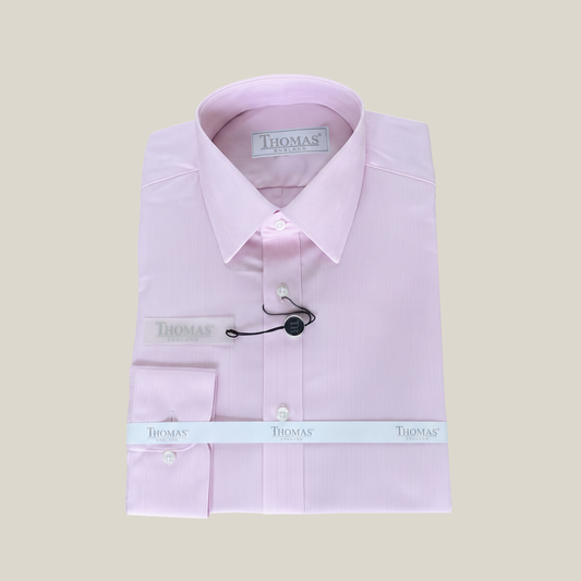 Camisa Thomas England Business — Rayas Elastizada Rosa