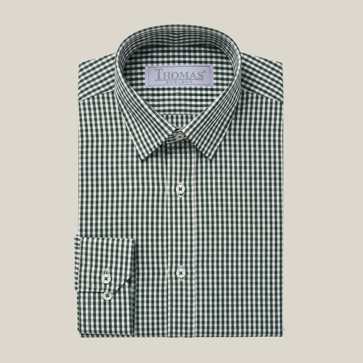 Camisa Thomas England Casual — Cuadros Verde Oscuro