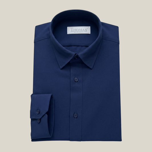Camisa Thomas England Casual — Estampado Texturizado Azul Oscuro