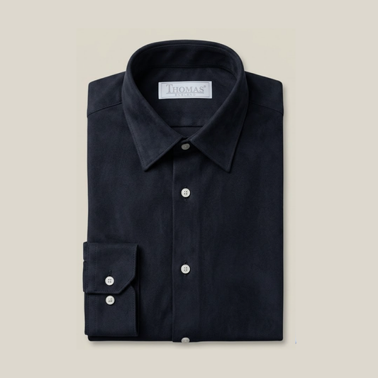 Camisa Thomas England Casual — Gamuzado Negro