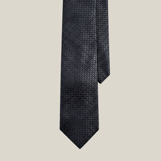Corbata Th Negro Rectángulos Regular