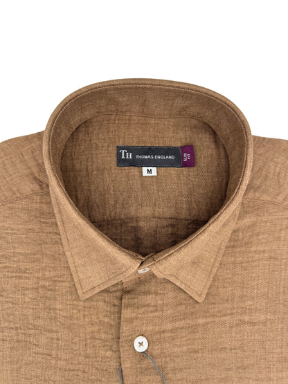 Camisa City Casual Regular Fit Caqui Textura