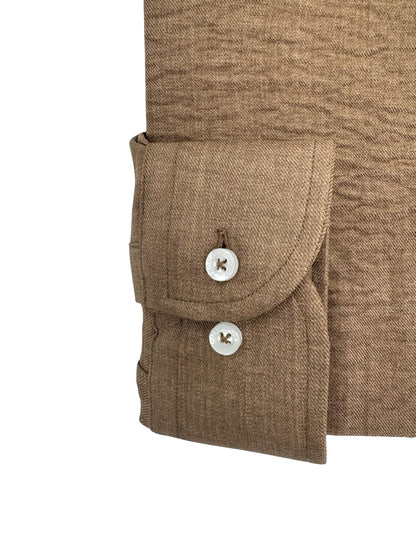 Camisa City Casual Regular Fit Caqui Textura