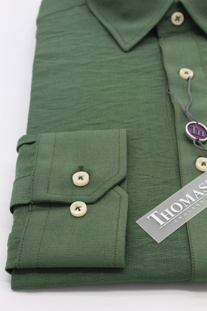 Camisa Casual Regular Fit Verde Textura