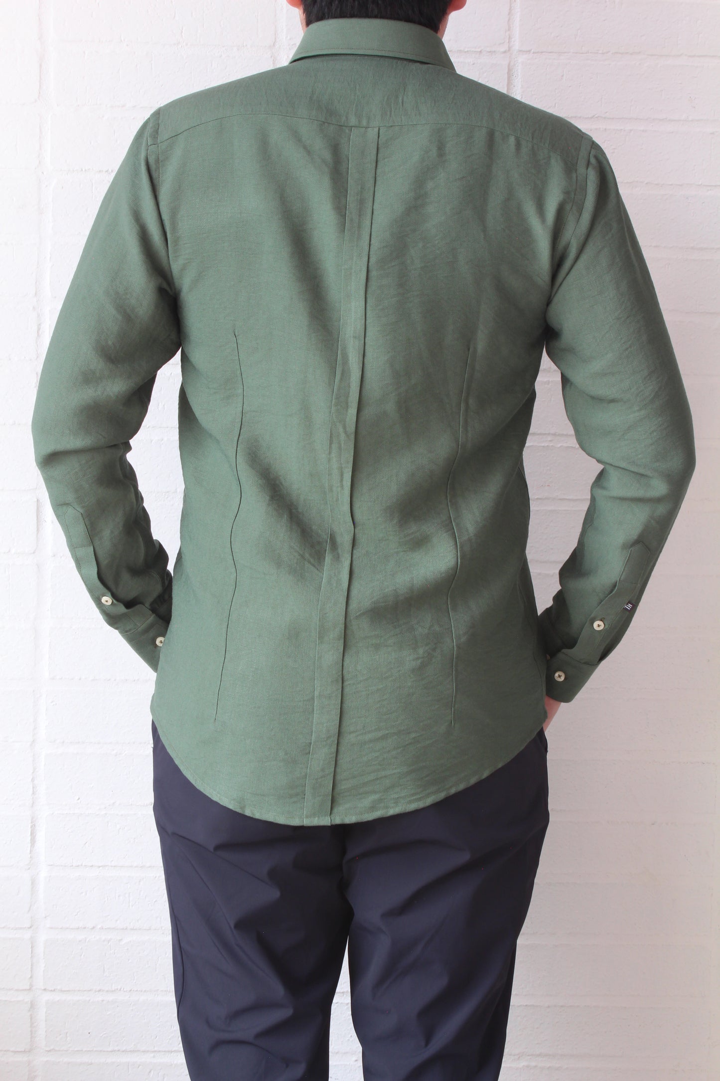 Camisa Casual Slim Fit Verde Textura