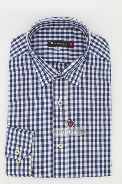 Camisa Casual Regular Fit Azul cuadros