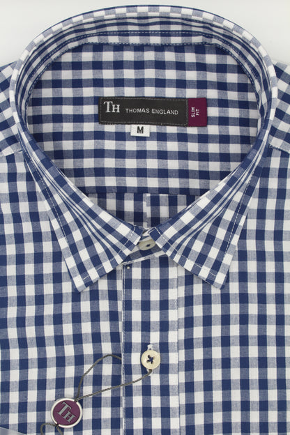 Camisa Casual Regular Fit Azul cuadros