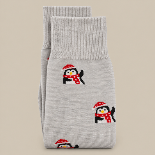Calcetines Th Gris Claro Pingüinos