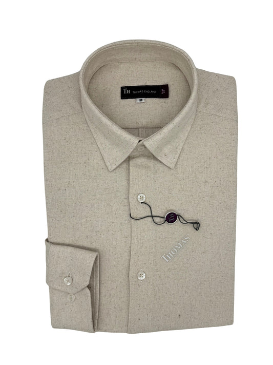 Camisa City Casual Slim Fit Arena Textura Lino