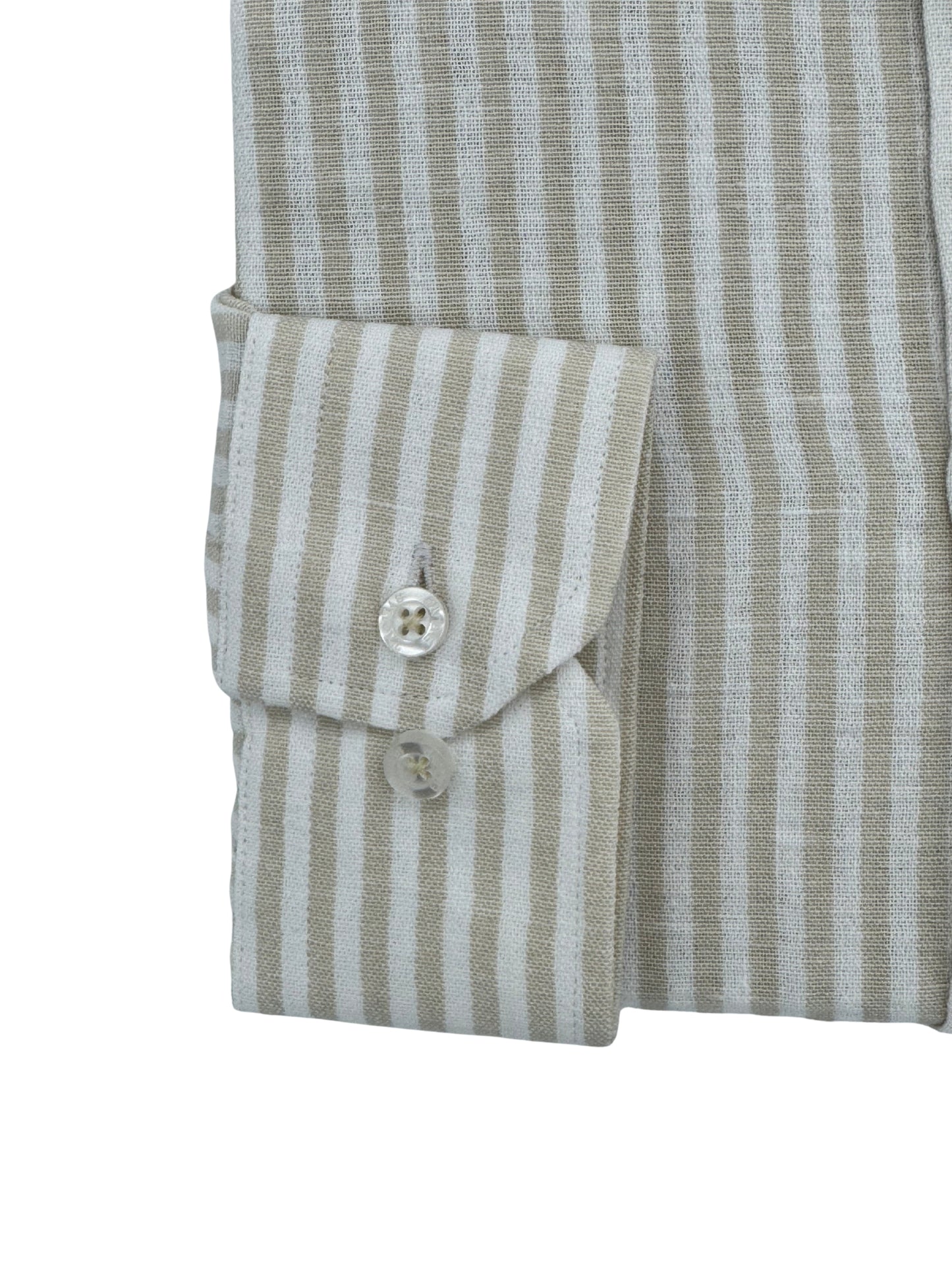 Camisa City Casual Regular Fit Arena Rayas Textura Lino