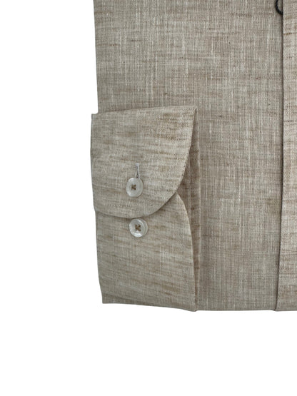 Camisa City Casual Slim Fit Arena Textura Lino