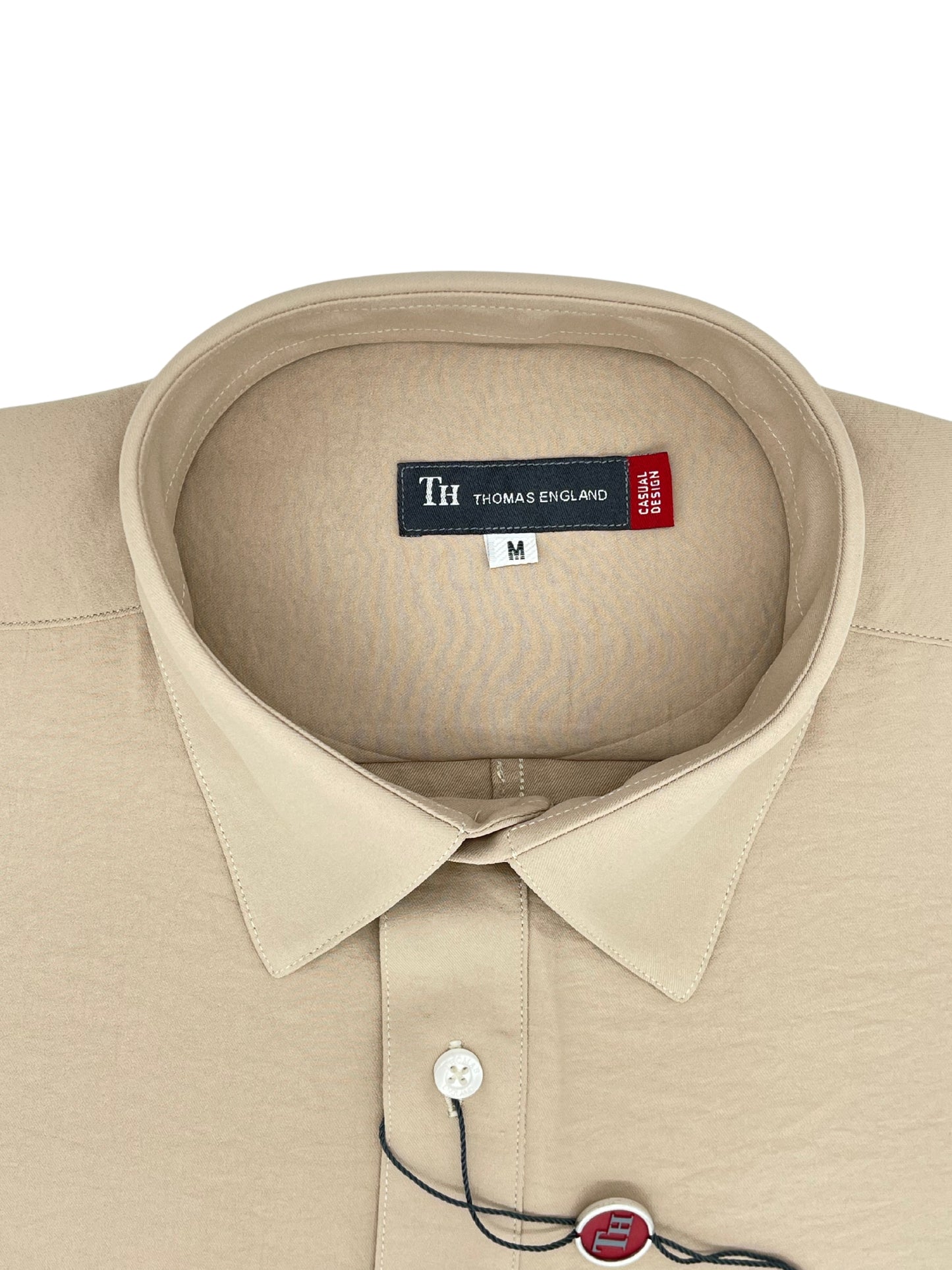 Camisa City Casual Regular Fit Caqui Textil Fluido