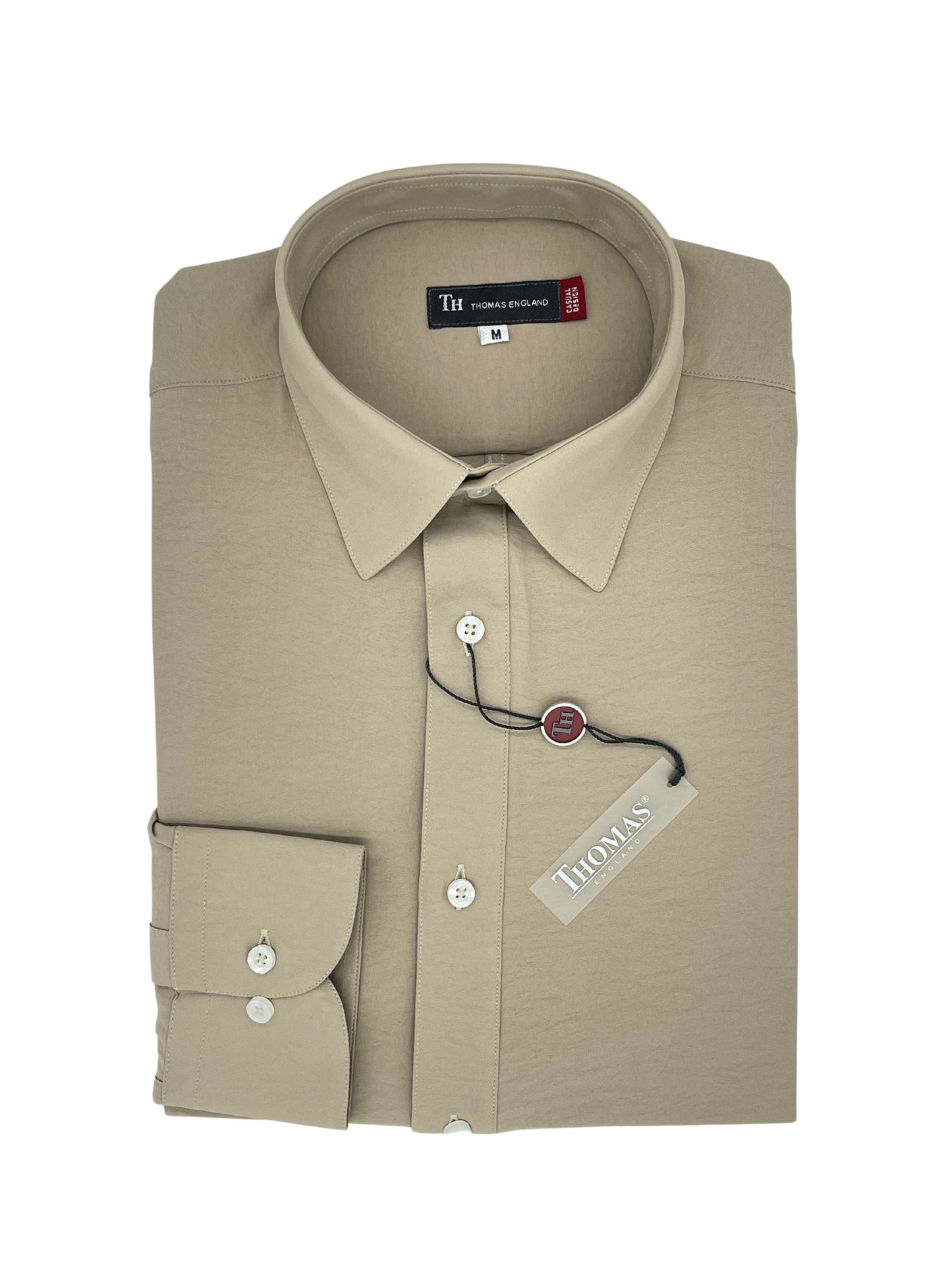 Camisa City Casual Regular Fit Caqui Textil Fluido