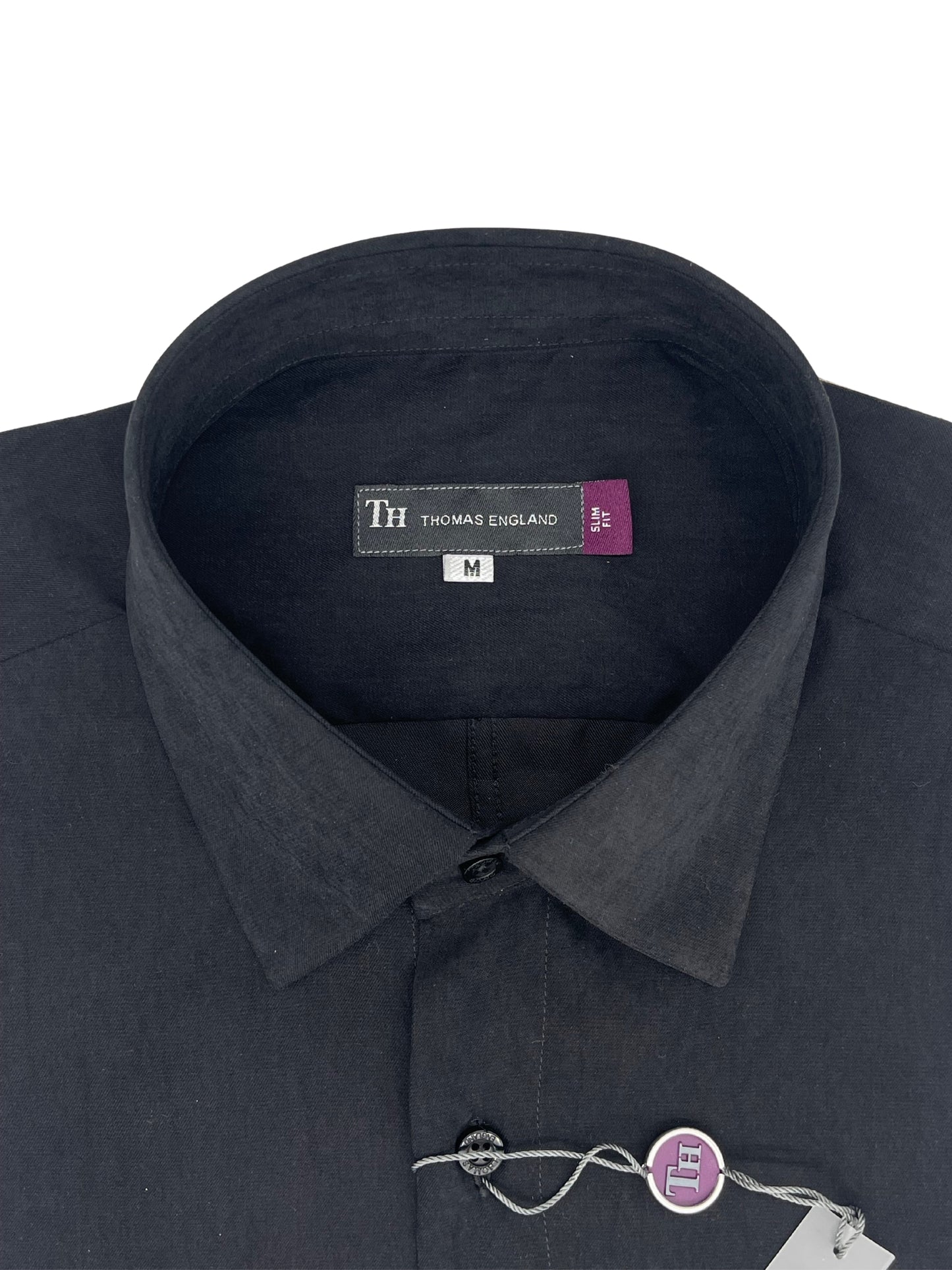 Camisa City Casual Regular Fit Negra Textura Gamuza