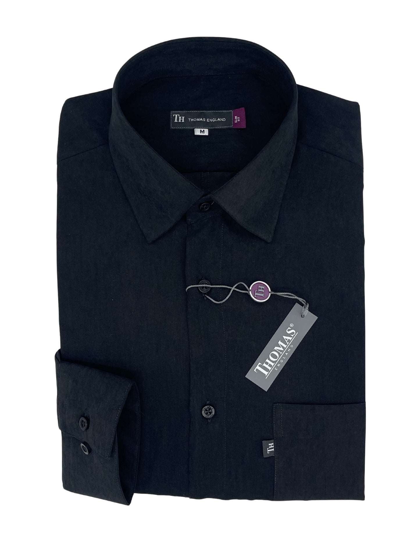 Camisa City Casual Regular Fit Negra Textura Gamuza