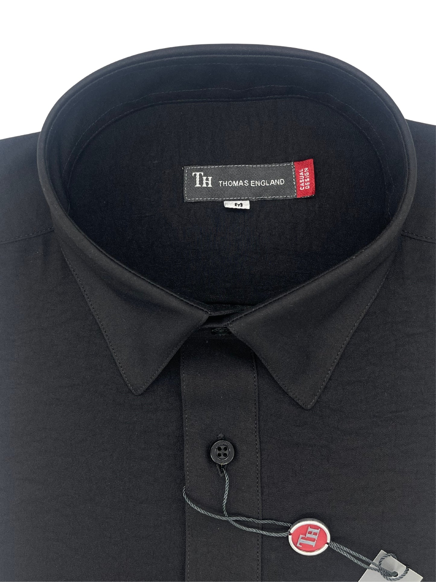 Camisa City Casual Regular Fit Negro Textil Fluido