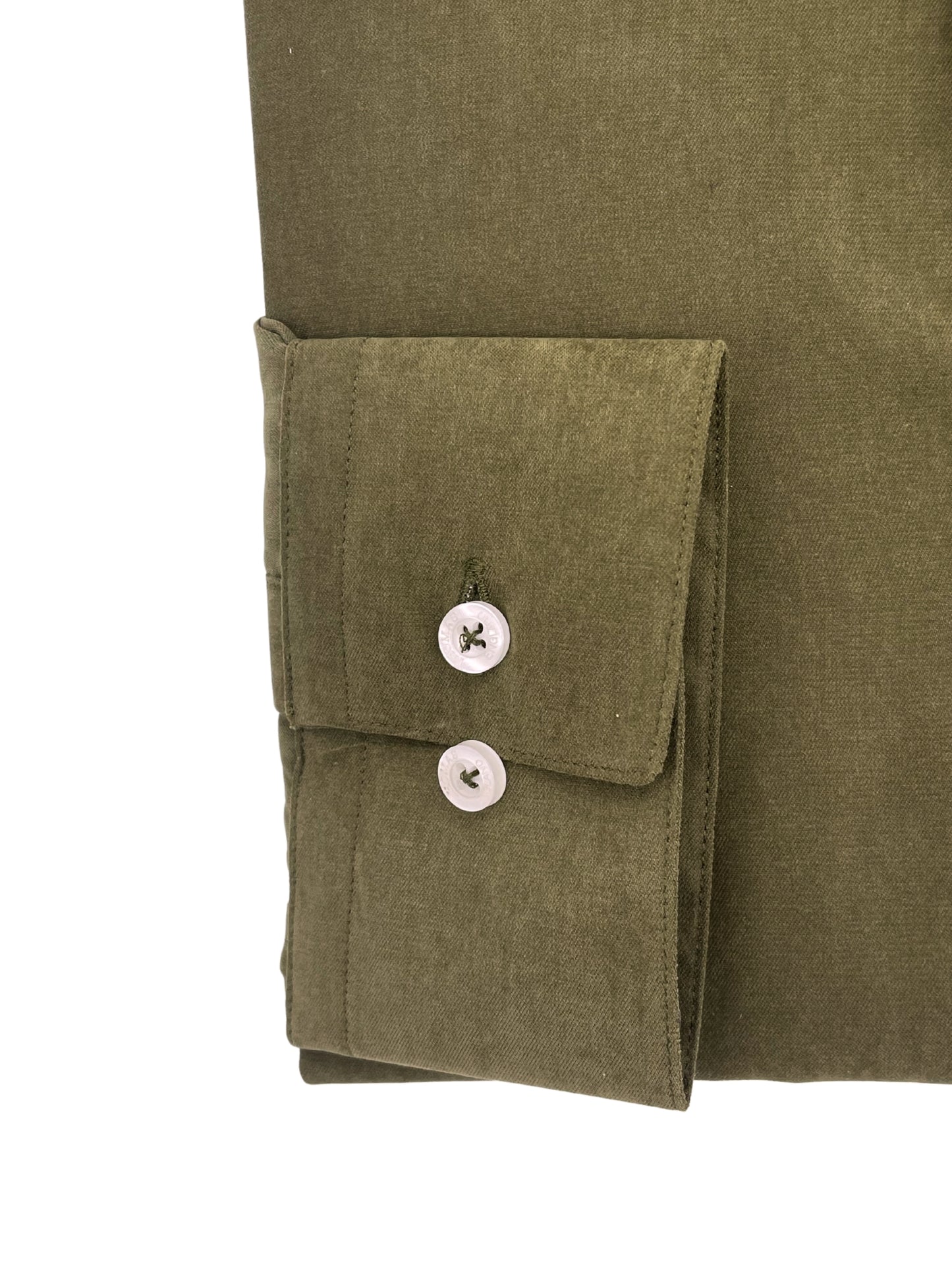 Camisa City Casual Slim Fit Verde Army Textura Gamuza