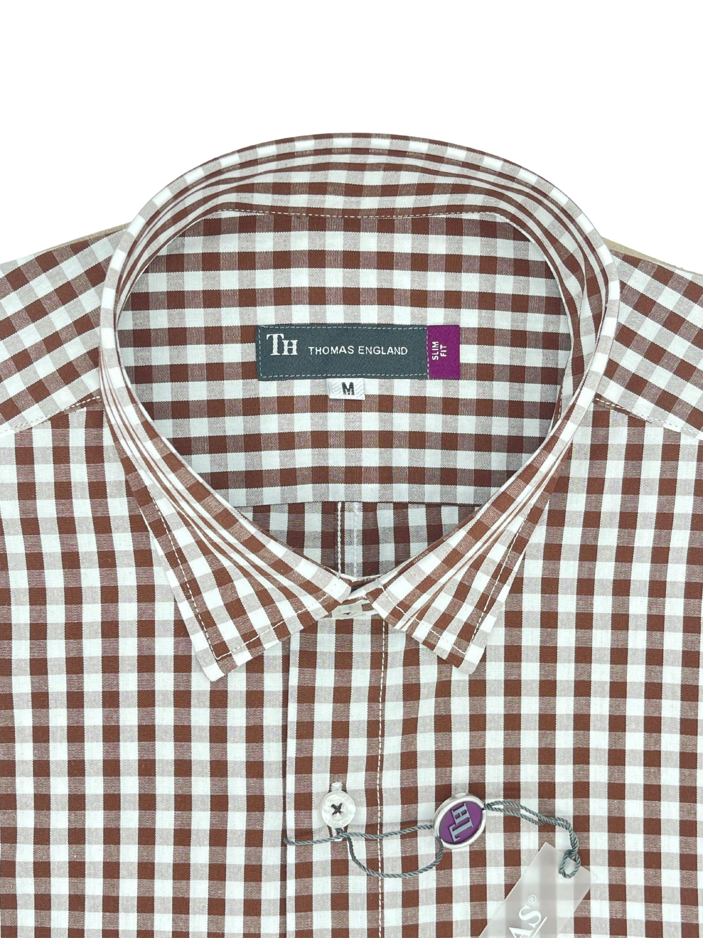 Camisa City Casual Slim Fit Café Cuadros