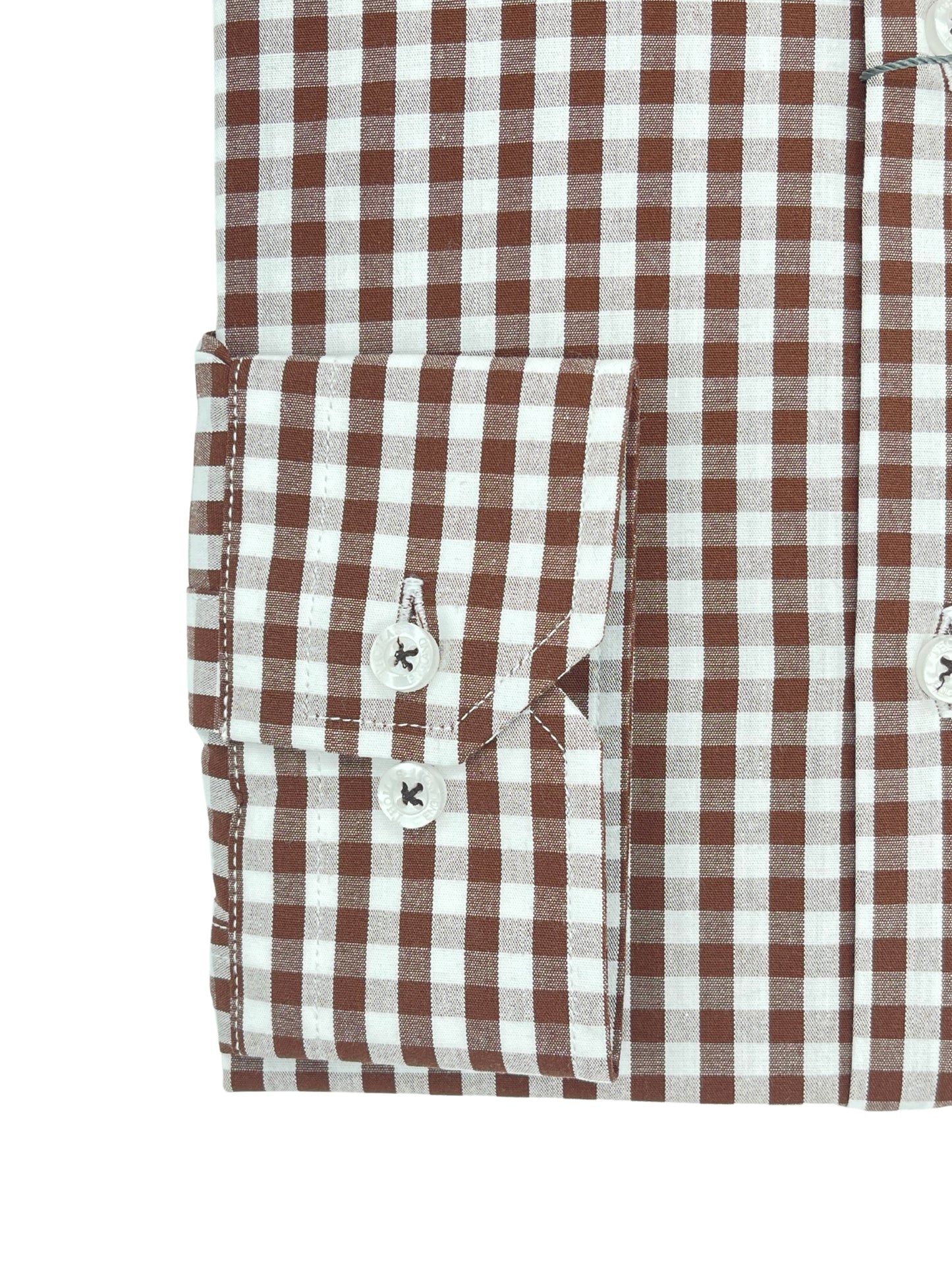 Camisa City Casual Regular Fit Café Cuadros