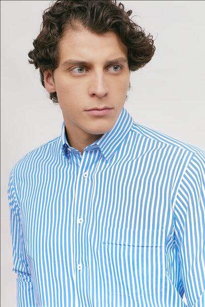 City Casual Shirt Regular Fit Blue Lines