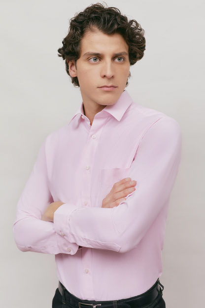 Pink Slim Fit Business Shirt